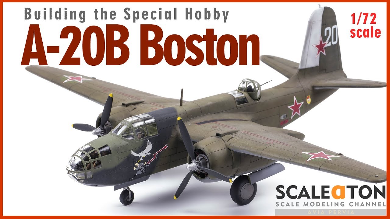 Модель самолёта A-20B Boston Special Hobby в масштабе 1/72