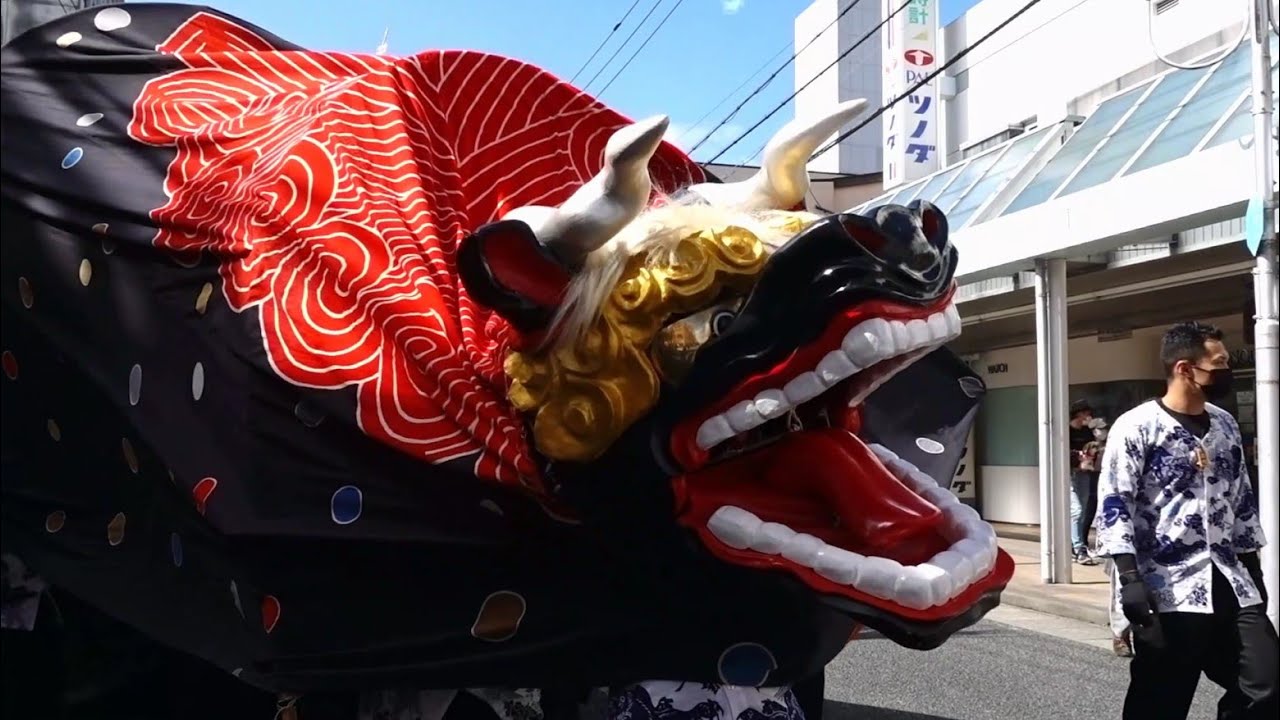 令和4年飯田お練りまつり 阿智黒丑舞ツノダ銀座本店所望の舞