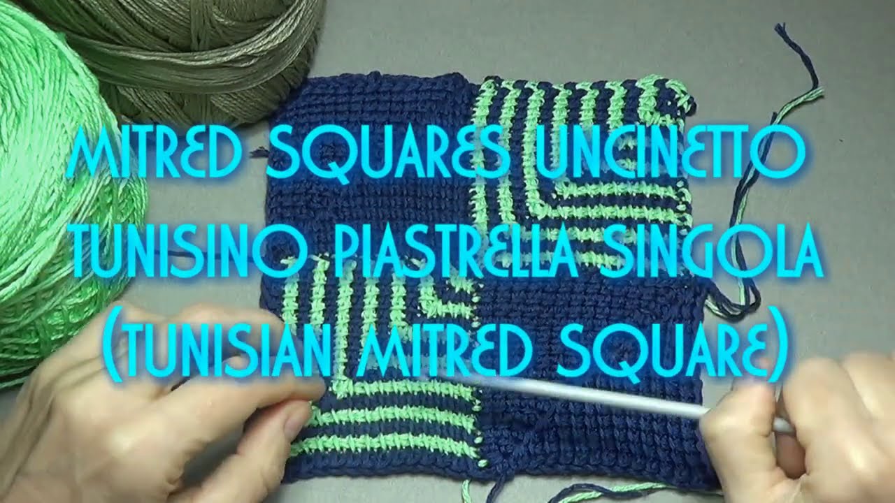 Mitred square uncinetto tunisino (piastrella singola)