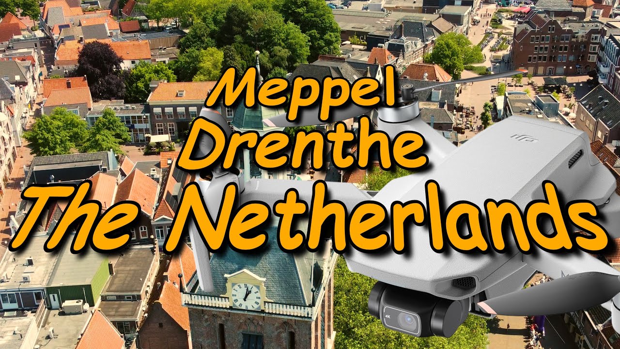 Meppel from Above, Drenthe, The Netherlands - 4k Drone Footage - Drone Flight - Drones