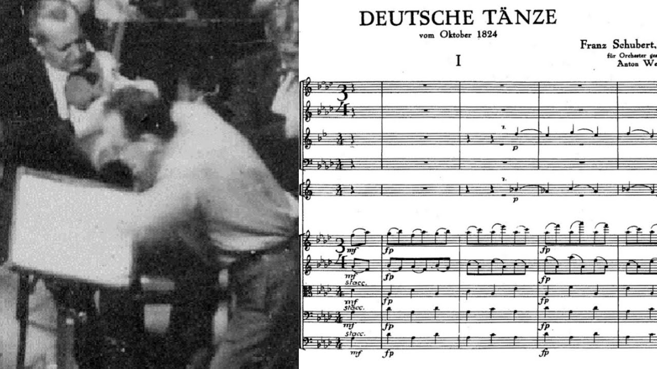 Anton Webern conducts his arrangement of Schubert's German Dances (Score)