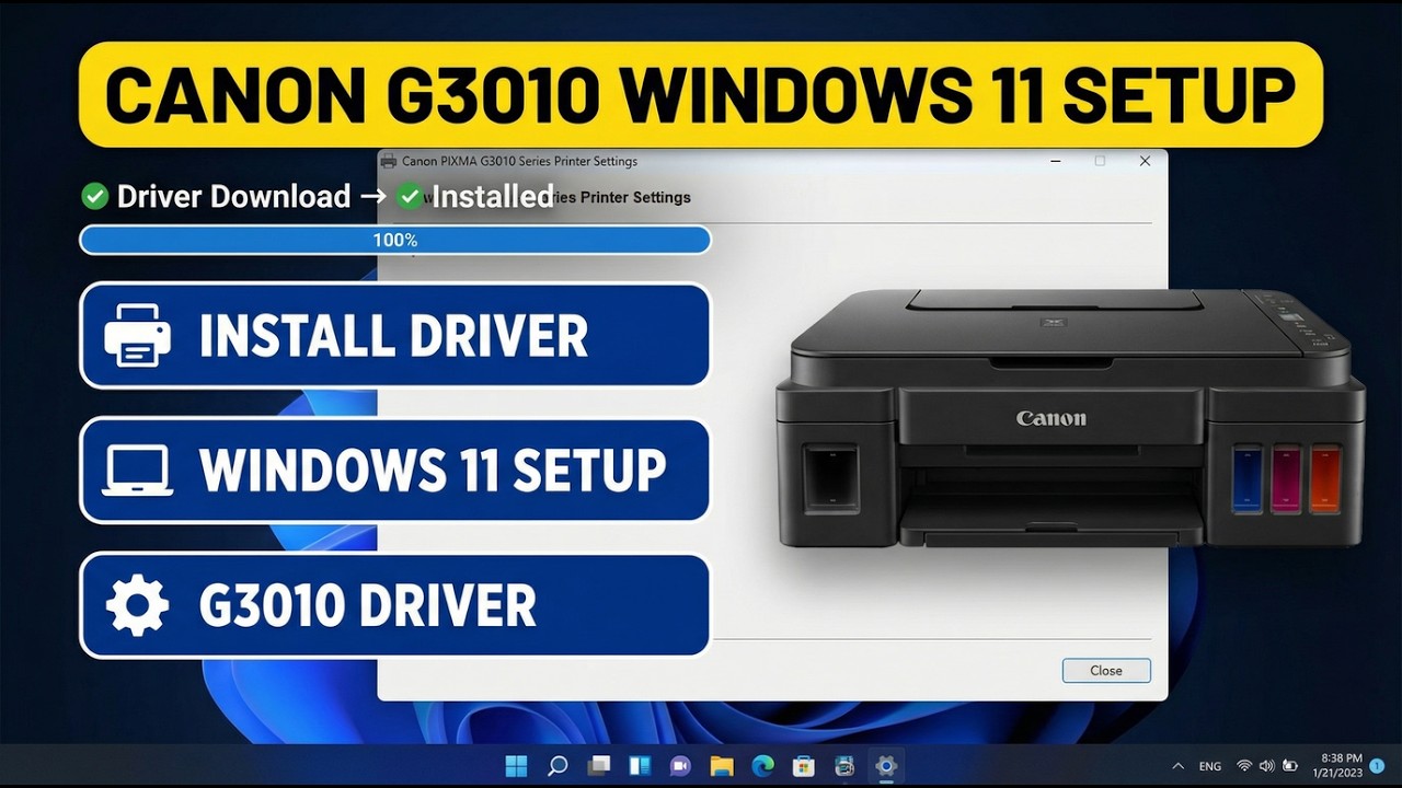 Установка драйвера принтера Canon PIXMA G3010 в Windows 11 (пошаговая инструкция)