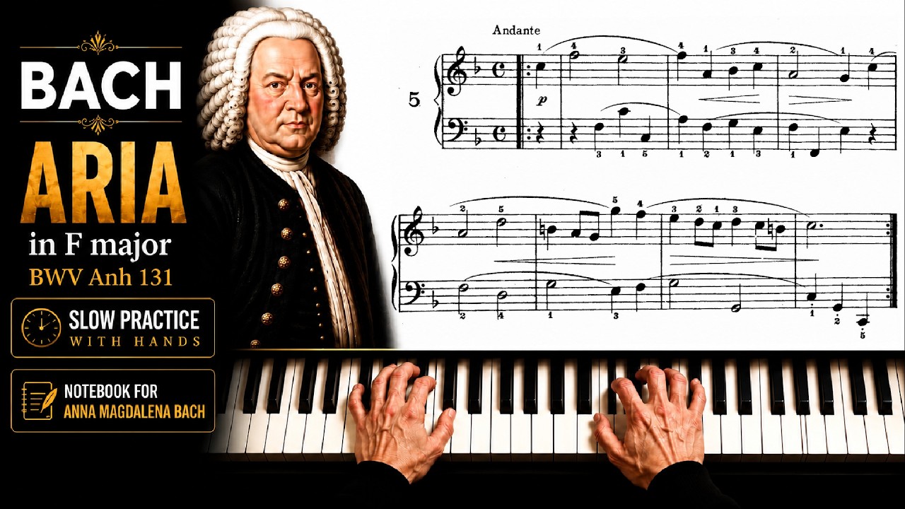 Bach - Aria in F major BWV Anh 131 | + Slow Tempo