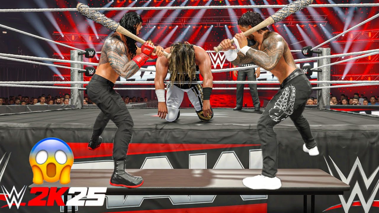 Роман Рейнс и Джей Усо разгромили Сета Роллинза на Monday Night Raw | Геймплей WWE 2K25