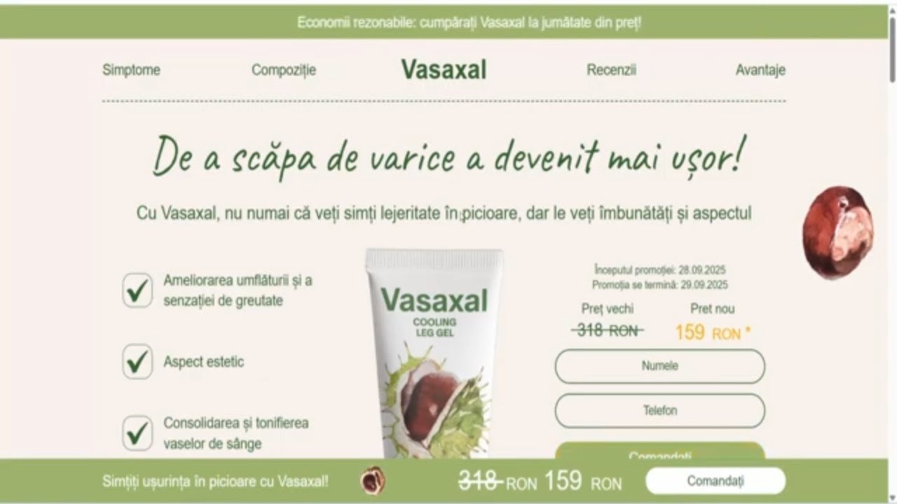 Vasaxal - De a scăpa de varice a devenit mai ușor! (Romania)