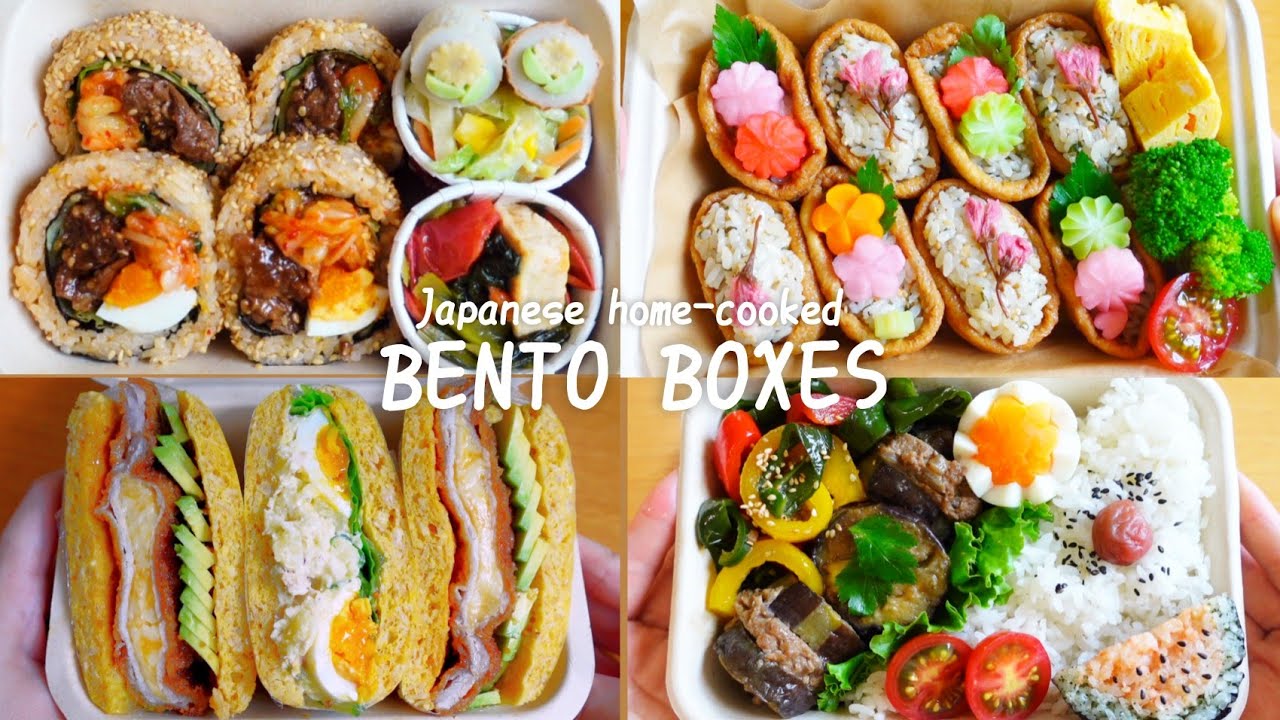【Making BENTO 20】Inari Sushi/Kimbap/Pork cutlet with cheese sandwich/Tofu/Watermelon rice ball🎌