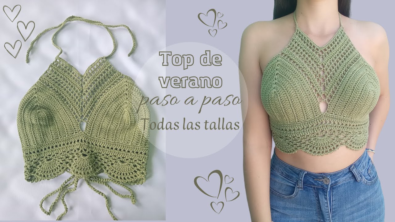 Top de verano con abanicos a crochet | paso a paso 🏖️ ✨
