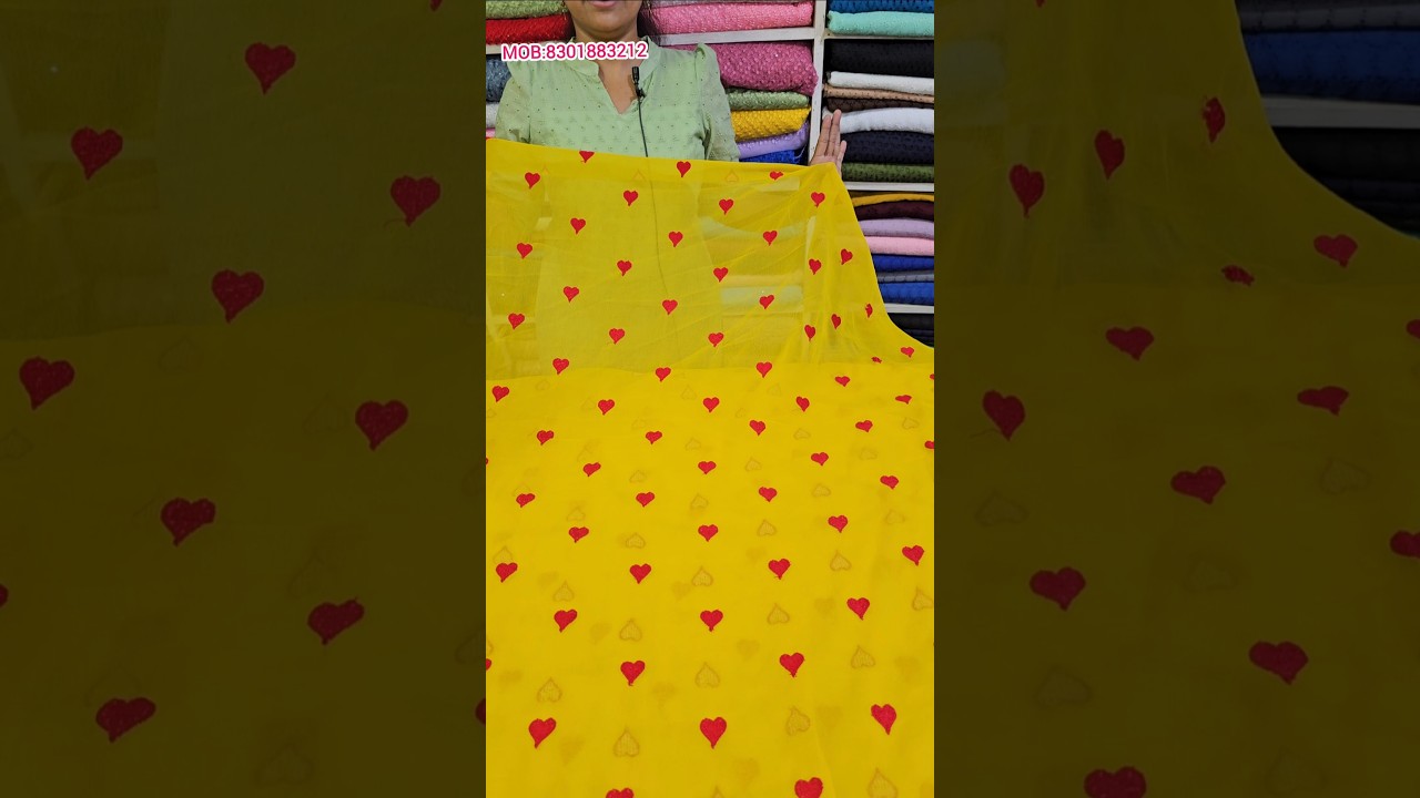 GEORGETTE HEART EMBROIDERY FABRICS
