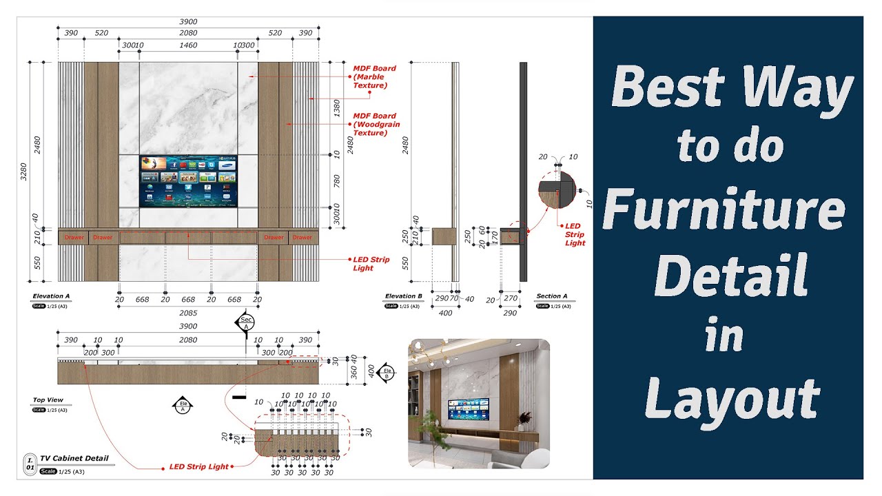 Layout SketchUp Lesson#08 Best Way to do Furniture Detail in Layout SketchUp