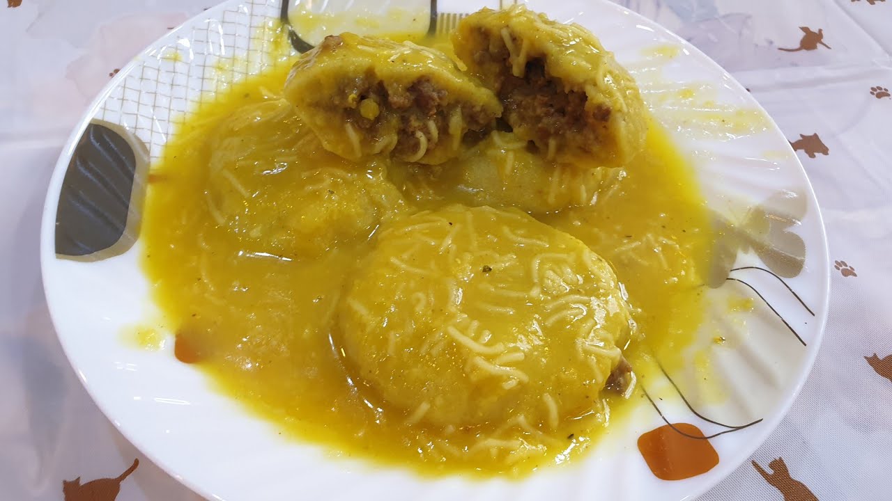كبة طحين التمن (الرز) السلق مع الشوربه