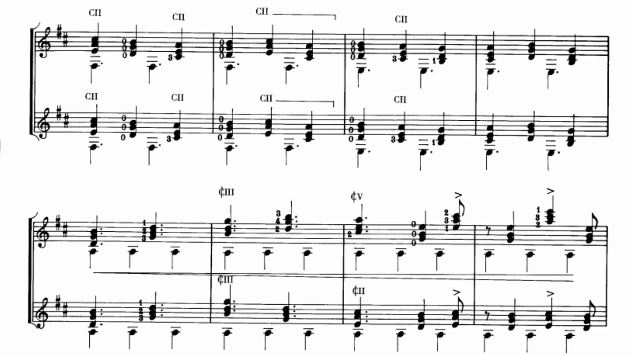 Paulo Bellinati: Jongo for Two Guitars (Score video)