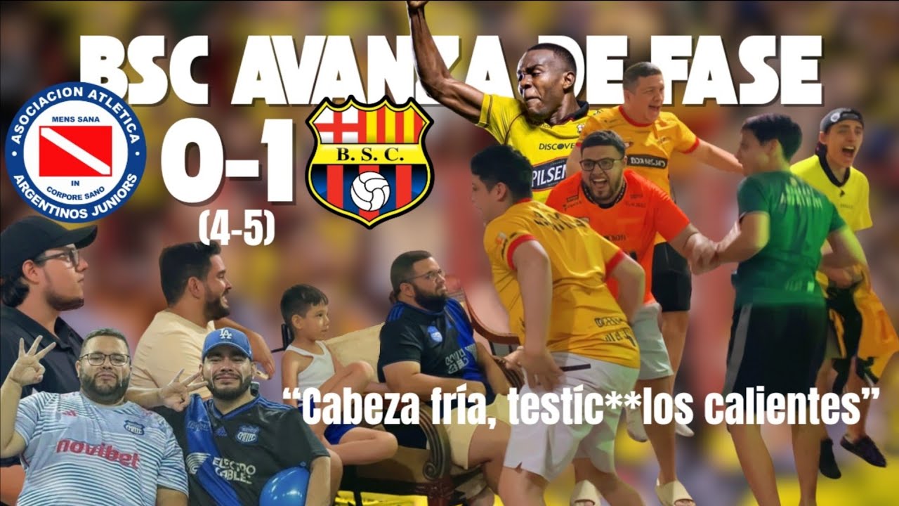 ARGENTINOS JRS. 0 (4) BARCELONA SC. 1 (5) | Reacción | Copa Libertadores | Barcelona Con Cabeza Fría