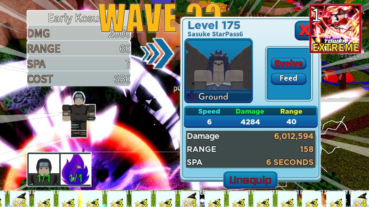 LVL 175 Sasuke StarPass6 Tested to the Limit | Extreme Infinite Mode | Roblox All Star Tower Defense