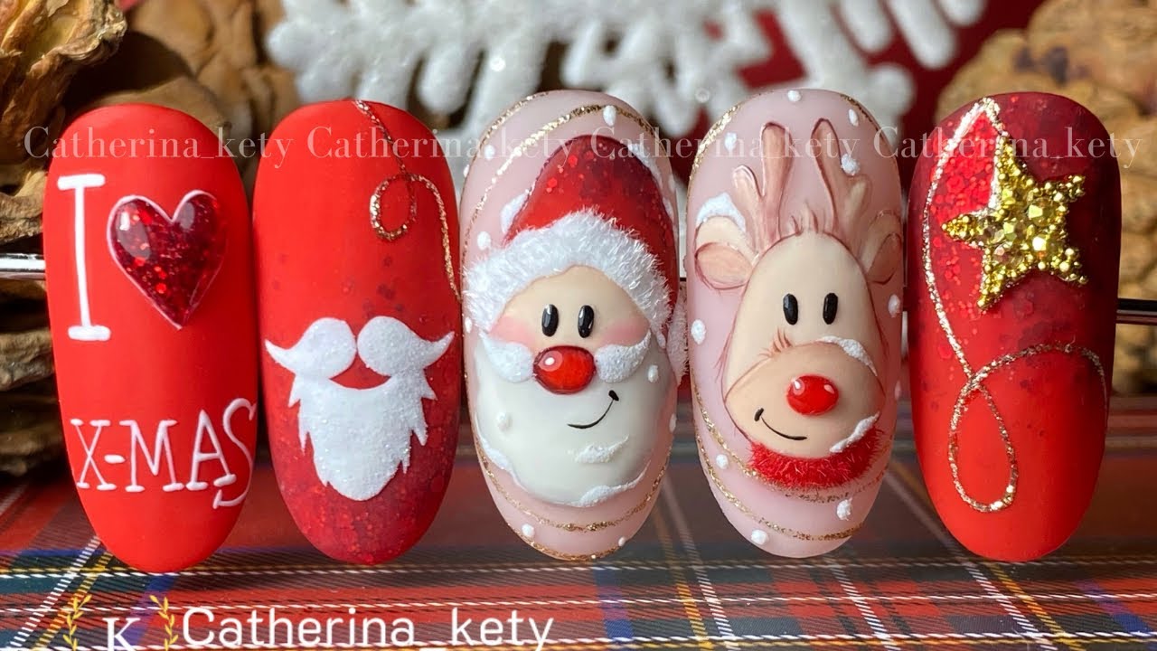 Nail Art 2022|Christmas Nail Art| Santa Claus Nail| Nail Art Natalizie 🎄❄️Madam Glam