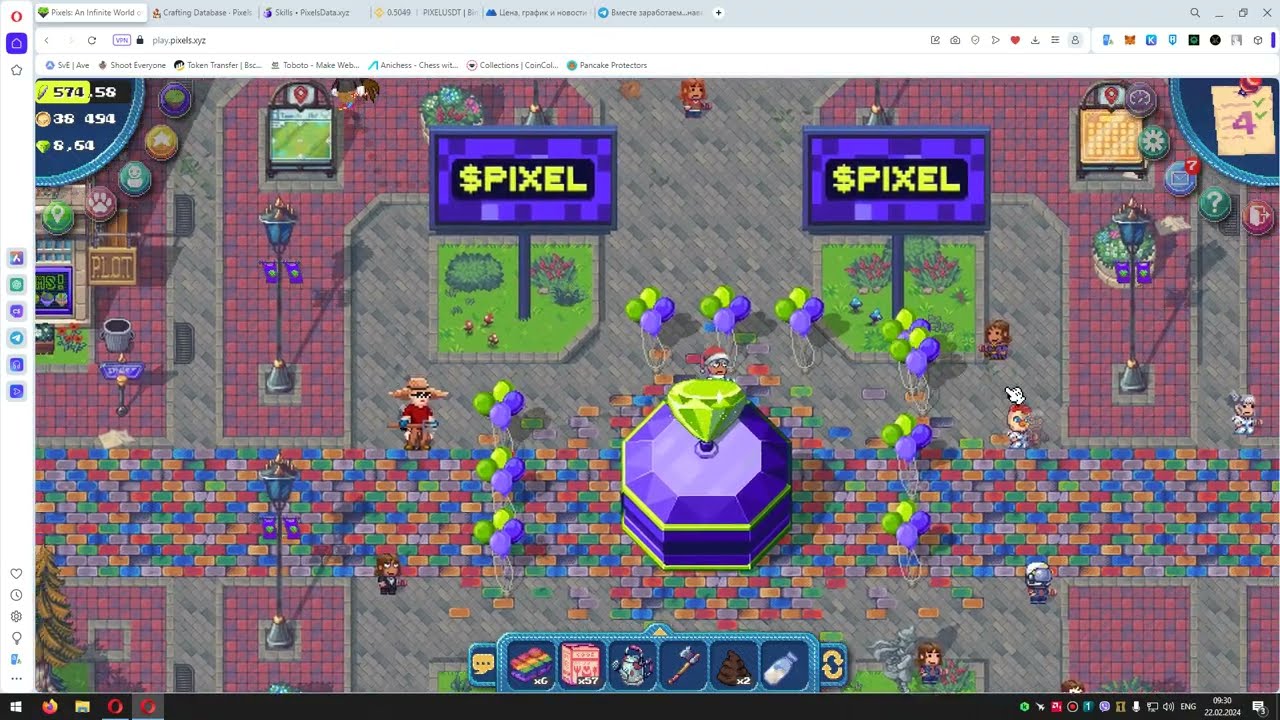 PIXELS - энергия - как пополнить, ремесла, ресурсы, считаем выгоду. Курица, Пчела, Корова, Шахта...