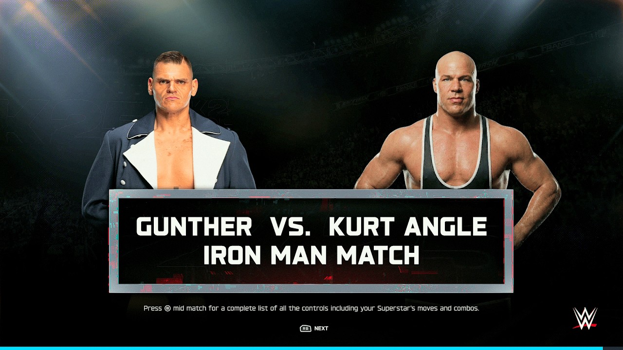 WWE 2K25 — Гюнтер против Курта Энгла — Матч «Железный человек» за превосходство в болевых приемах