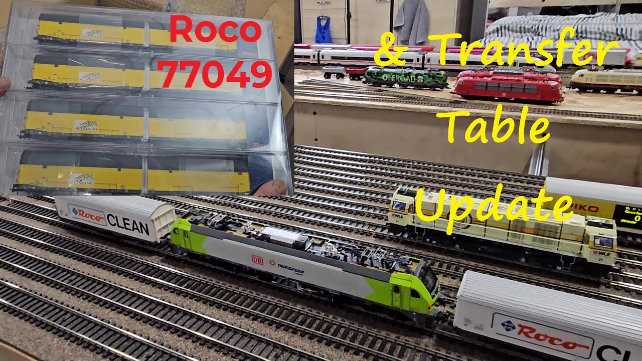 H0 Model train / Modellleisenbahn layout update 4m transfer table and unboxing Roco 77049