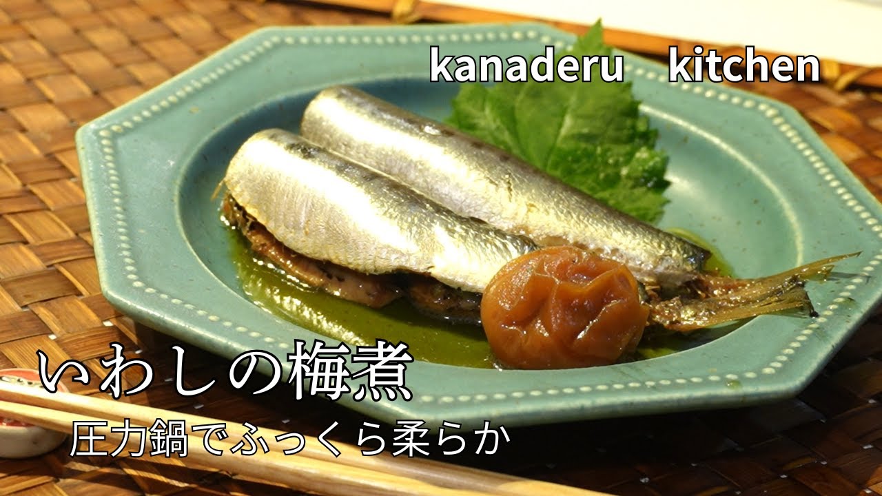 イワシの梅煮🐟ふっくら柔らか骨まで食べられる😋甘酸っぱくて美味しいレシピ｜圧力鍋の使い方｜梅雨明け後の梅の土用干しと…