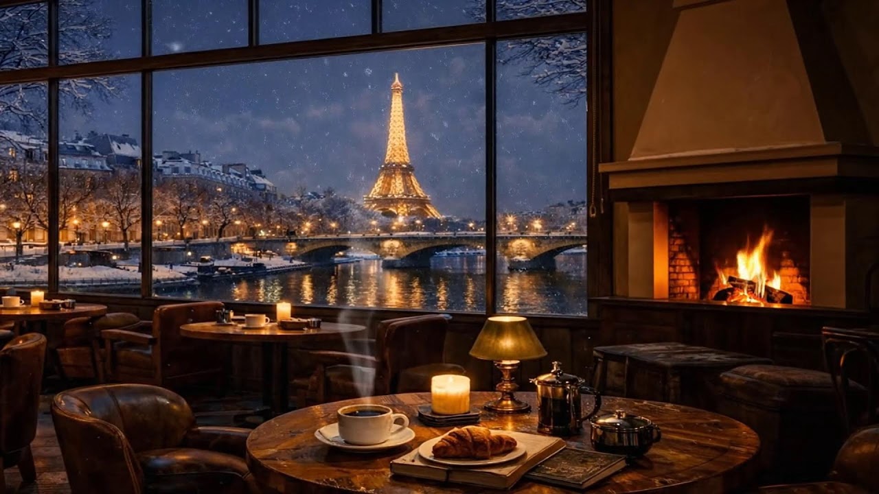 Warm Jazz Playlist at Cozy Café ❄️ Relaxing Winter Night Jazz