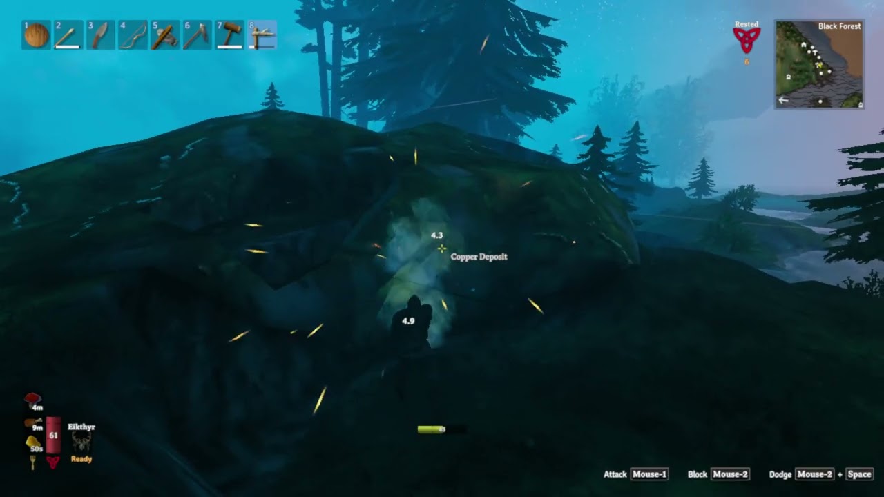 Valheim - Trying to mine for copper