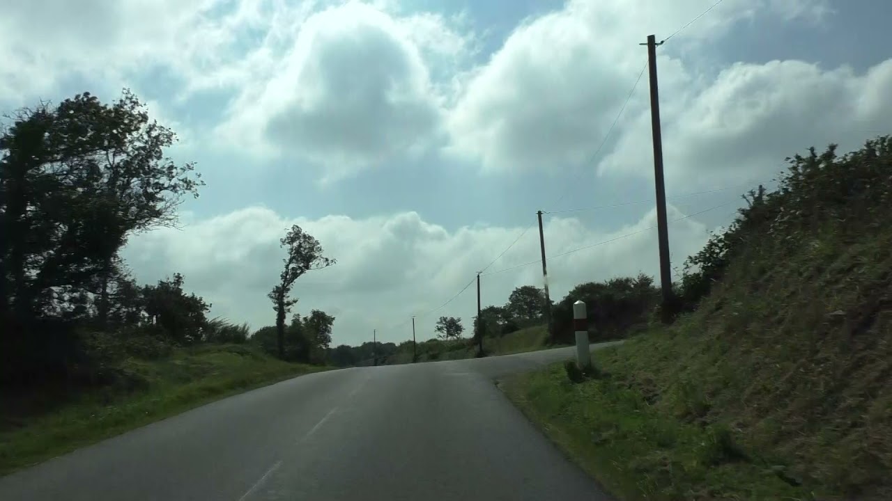 Driving From 22160 Le Croissant To 22110 Kergrist Moëlou, Côtes d'Armor, Brittany, France