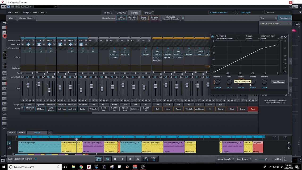 Bouncing Tracks in Superior Drummer 3