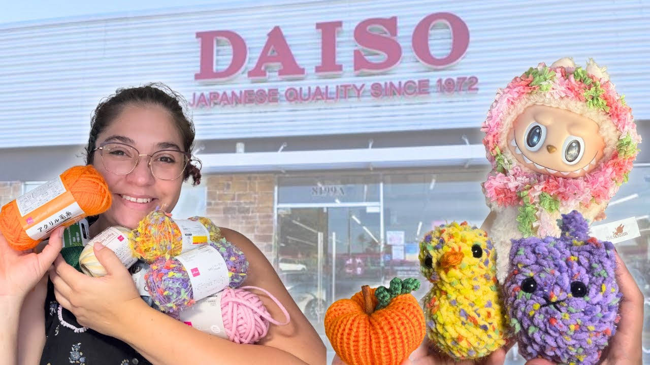Обзор пряжи DAISO 🧶 Стоит ли она 2,25 доллара? | Магазин Japanese Dollar Store | + объявления ☺️
