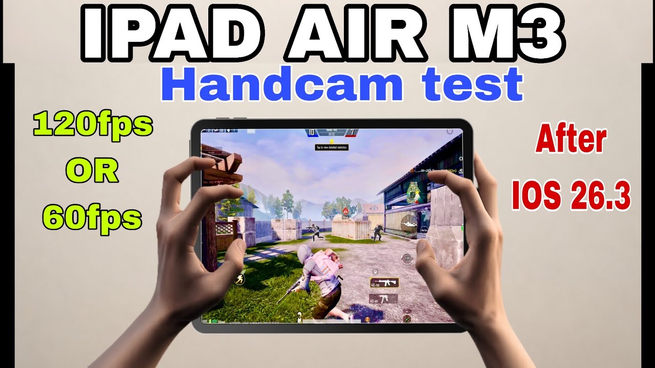 iPad Air M3 PUBG/BGMI 120FPS HandCam Test | Ultra Smooth Gameplay + Battery & Heating IOS 26.3