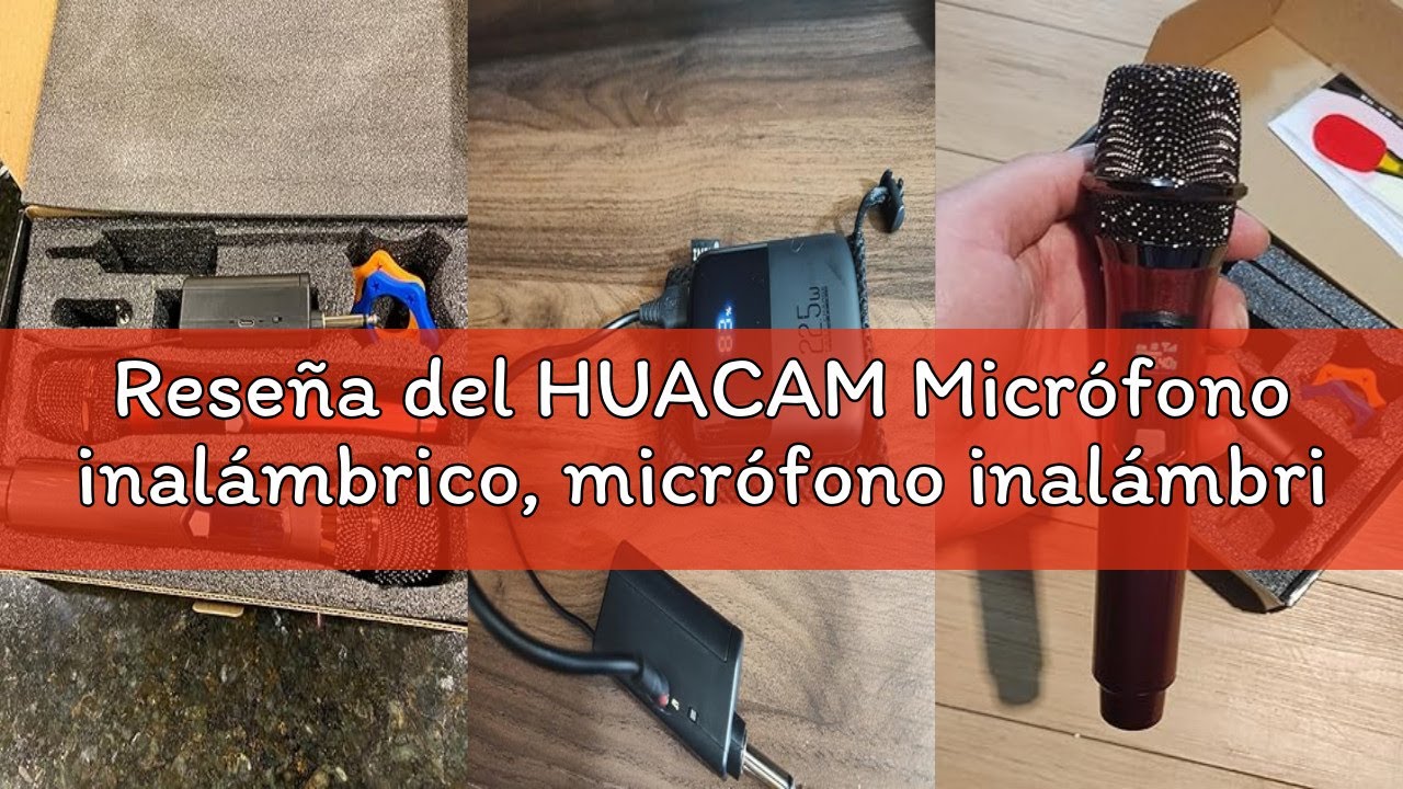 Reseña del HUACAM Micrófono inalámbrico, micrófono inalámbrico Dual UHF Recargable, micrófono Dual i