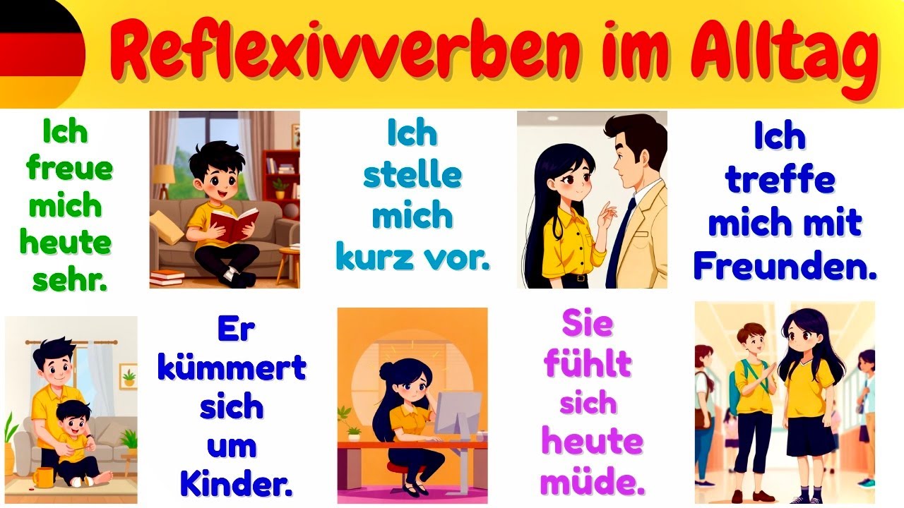 Alltag Reflexivverben f&uuml;r Anf&auml;nger 😊 | Deutsch A1&ndash;A2 📚