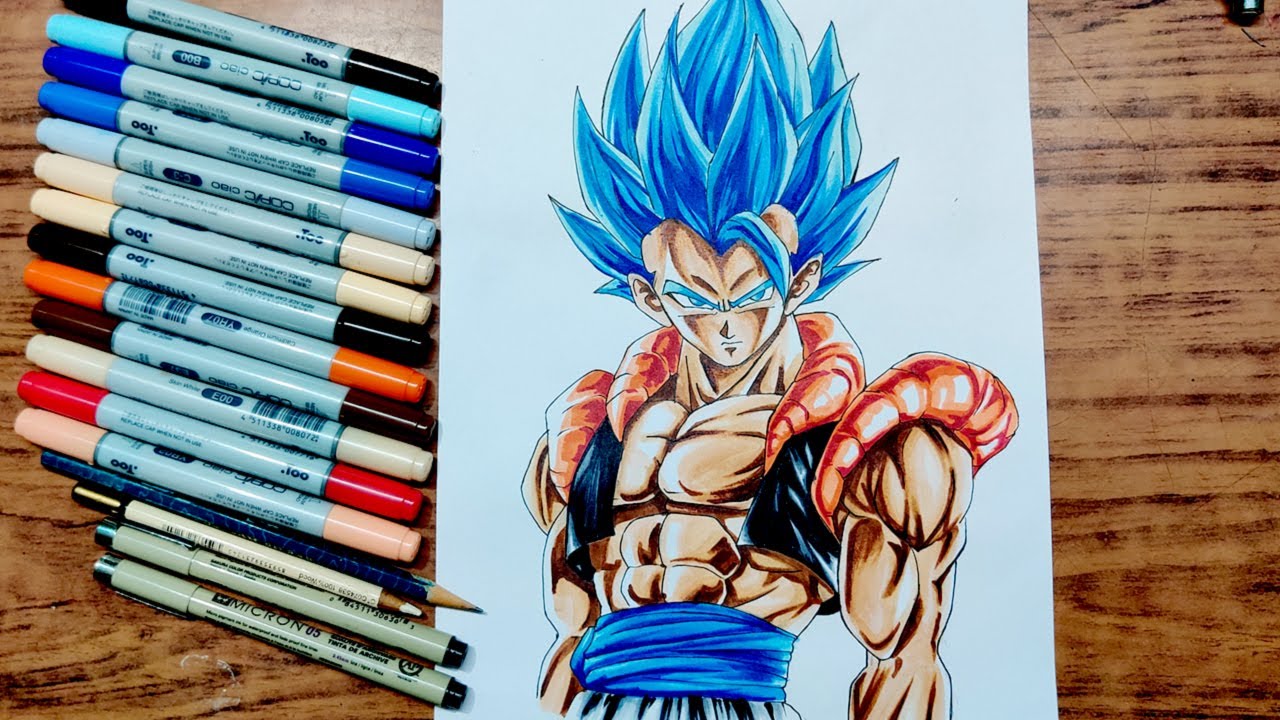 Drawing Gogeta Super Saiyan Blue (SSJB) | Dragon Ball Super : Broly