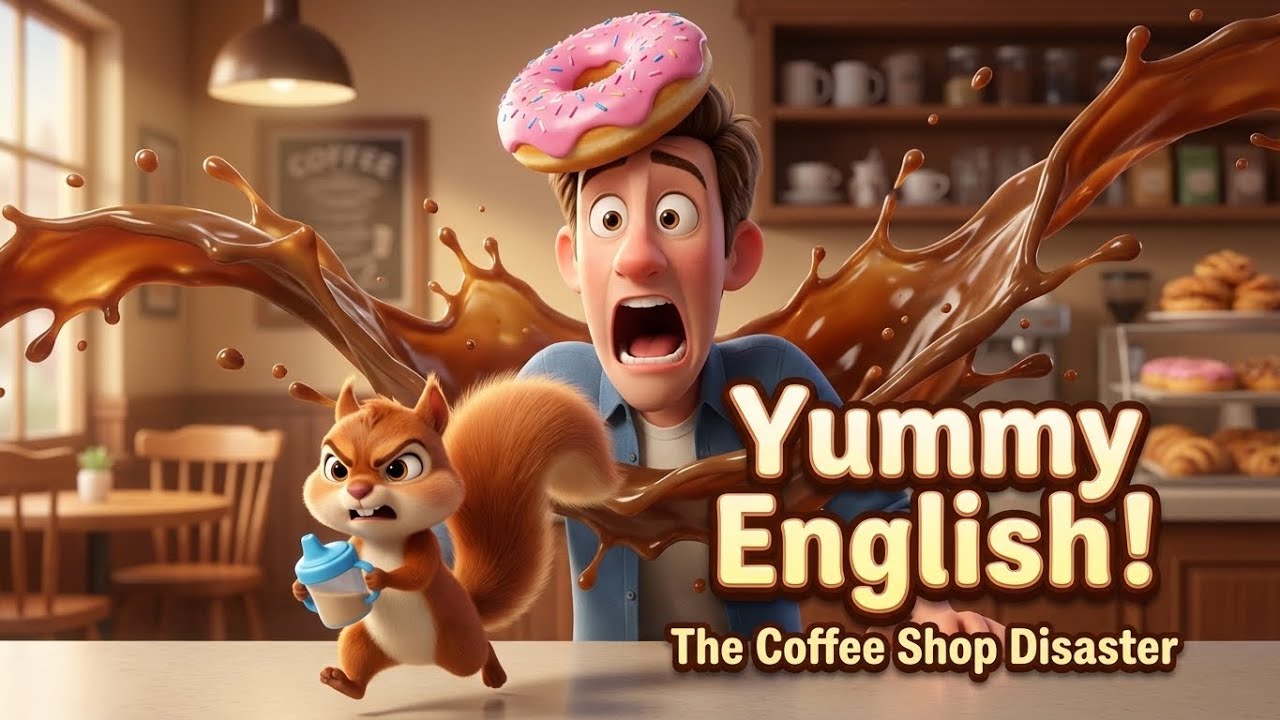 The Coffee Shop Disaster! Getting Lost, Asking for Directions & Ordering Food in English (Level 2)