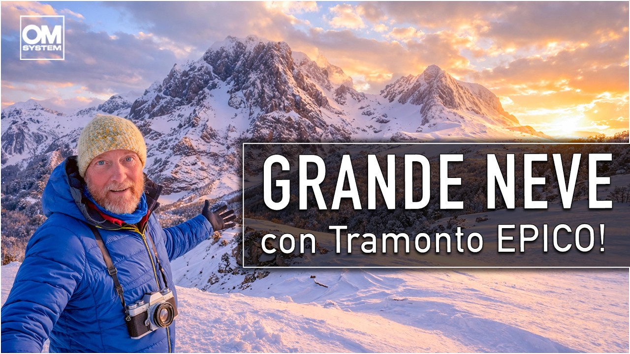 GRAN SASSO: Abruzzo sotto la NEVE: Tramonto EPICO a Cima Alta (Prati di Tivo) - Pietracamela