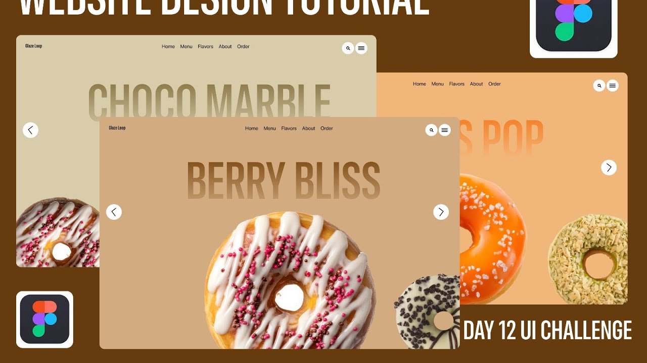 100 DAY UI  Animation Challenge - Day 12 | Donut Website Design in Figma
