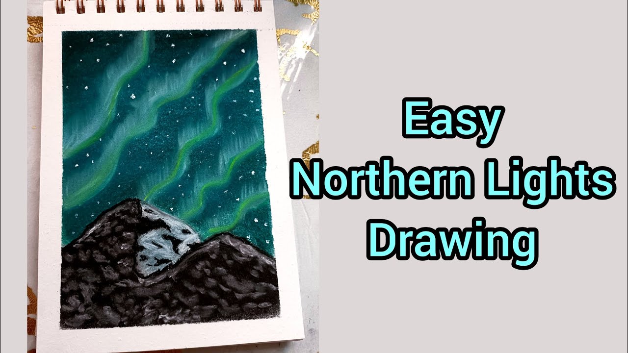 Most popular Northern Lights drawing | soft pastel | easy technique | drawtales