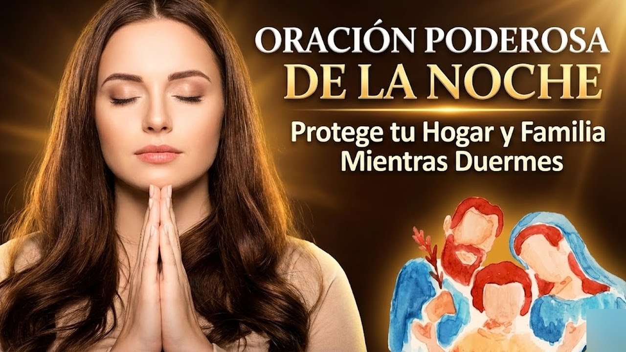 ORACIÓN DE LA NOCHE  🛐  HOY TE AGRADEZCO SEÑOR AMADO POR TU MANO DIVINA SOBRE MI HOGAR