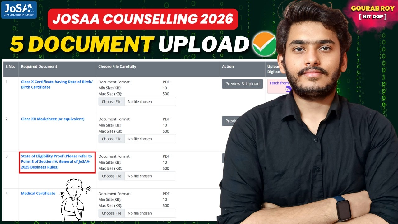 🚨Pre-Result Document Upload JOSAA✅ | Pre-Payment of Seat Acceptance Fee | JOSAA Counselling 2026