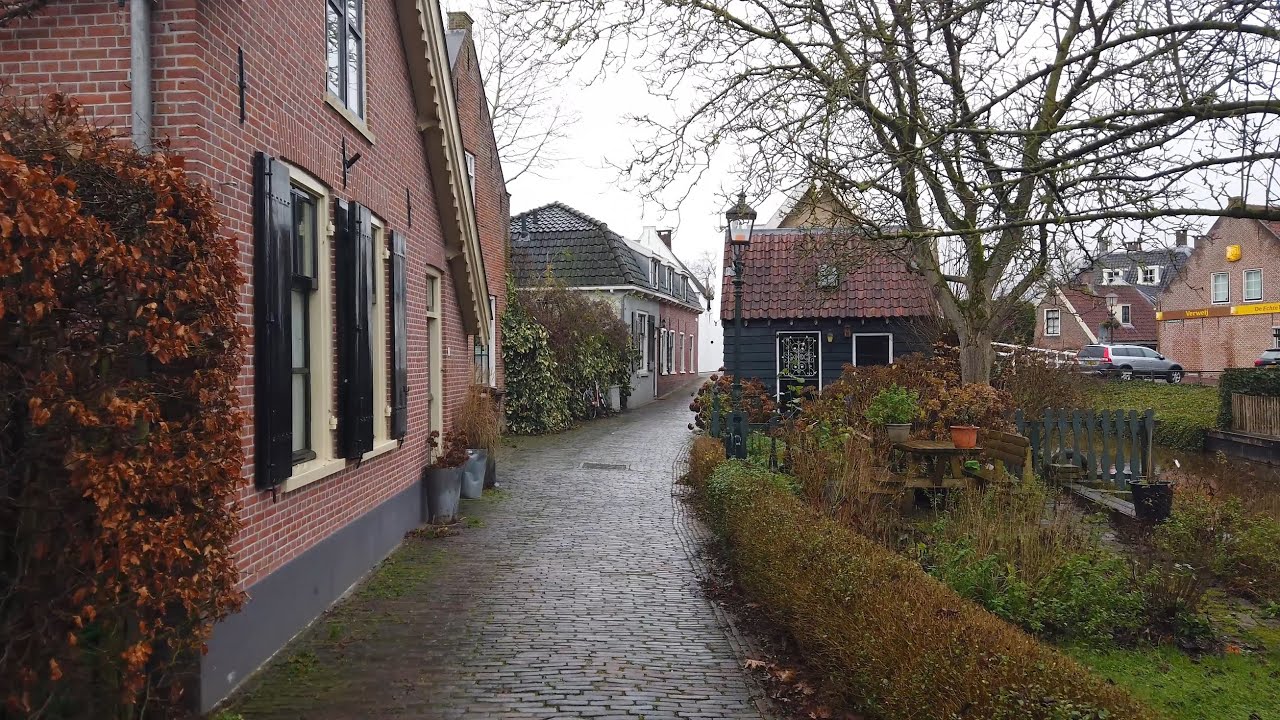 Rainy Winter Walk in Linschoten ☔ | Utrecht | The Netherlands 4K