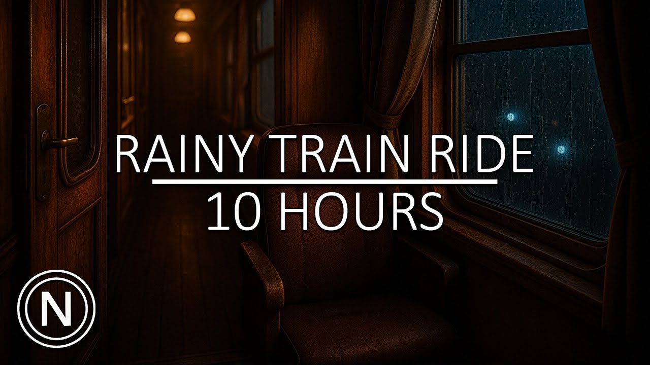 NEO NOIR AMBIENCE – 10 Hours Train Ride  | Rain, Trainsounds | 4K Learn, Relax & Sleep
