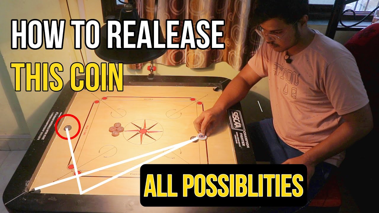 Carrom board Trick shot | How to release hard Coin with Easy Coins all Possibilities |