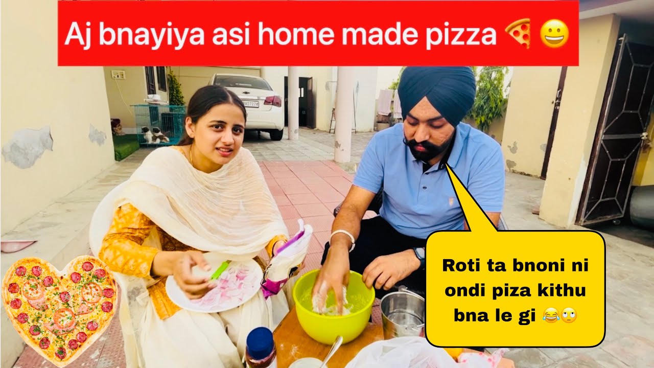 Home made pizza bnayiya aj😀(ਸਾਡਾ ਤਾਂ ਸਾਰਾ ਕੰਮ ਖਰਾਬ ਹੋ ਗਿਆ ) 🙄 @sanoverbal #sanoverbalvlog