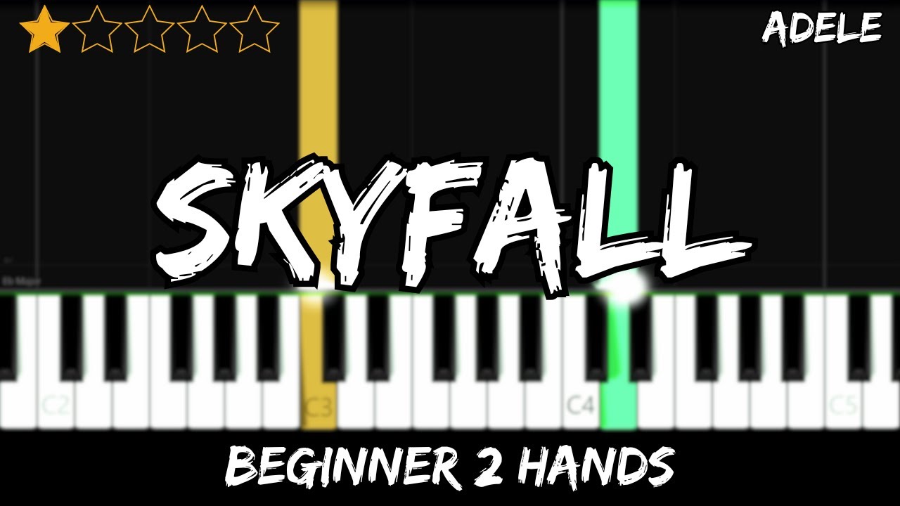 Adele - Skyfall - Easy Beginner Piano Tutorial - For 2 Hands