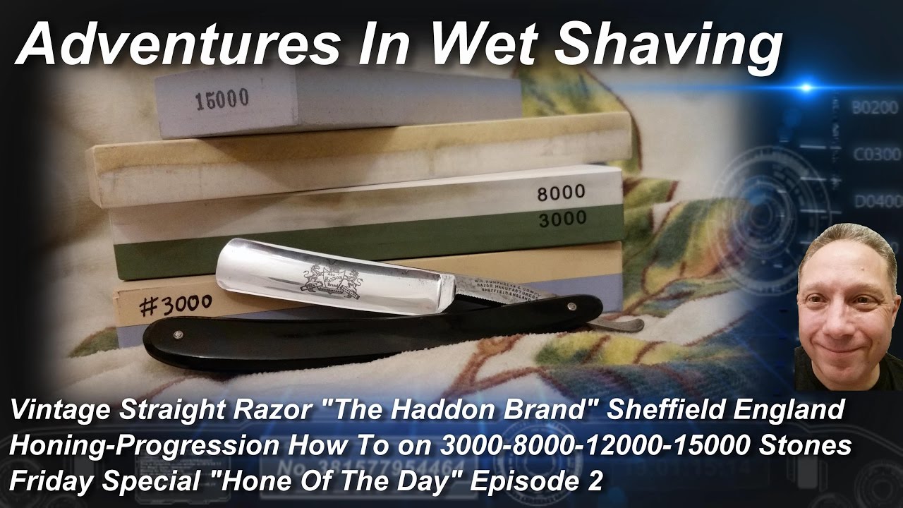 Vintage Straight Razor Honing-Progression How To on 3k-8k-12k-15k Stones, Friday Special #HOTD Ep 2