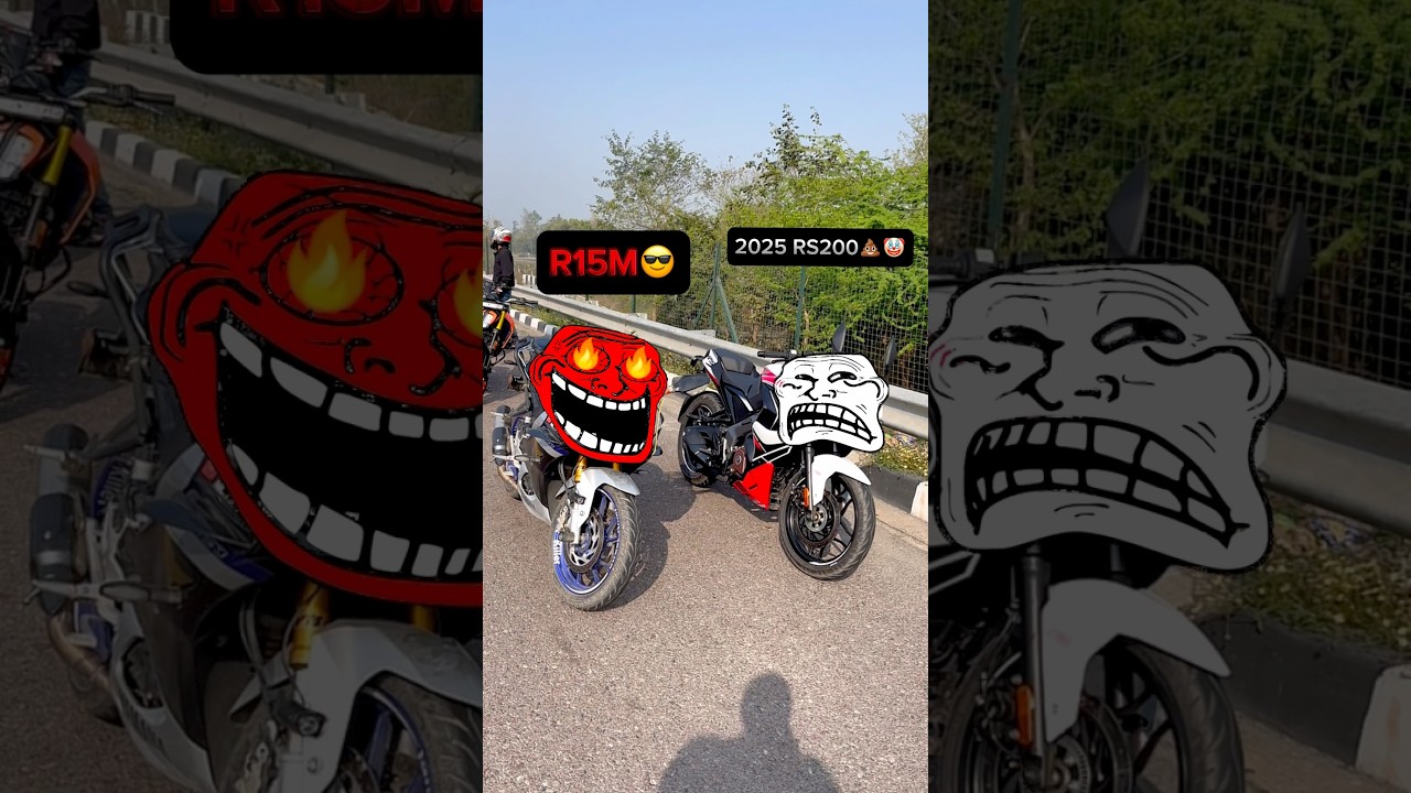 2025 rs 200 vs r15m 😎 👉rs200💩🤡#r15 #yamahaindiaofficial #shortvideo #youtubeshorts