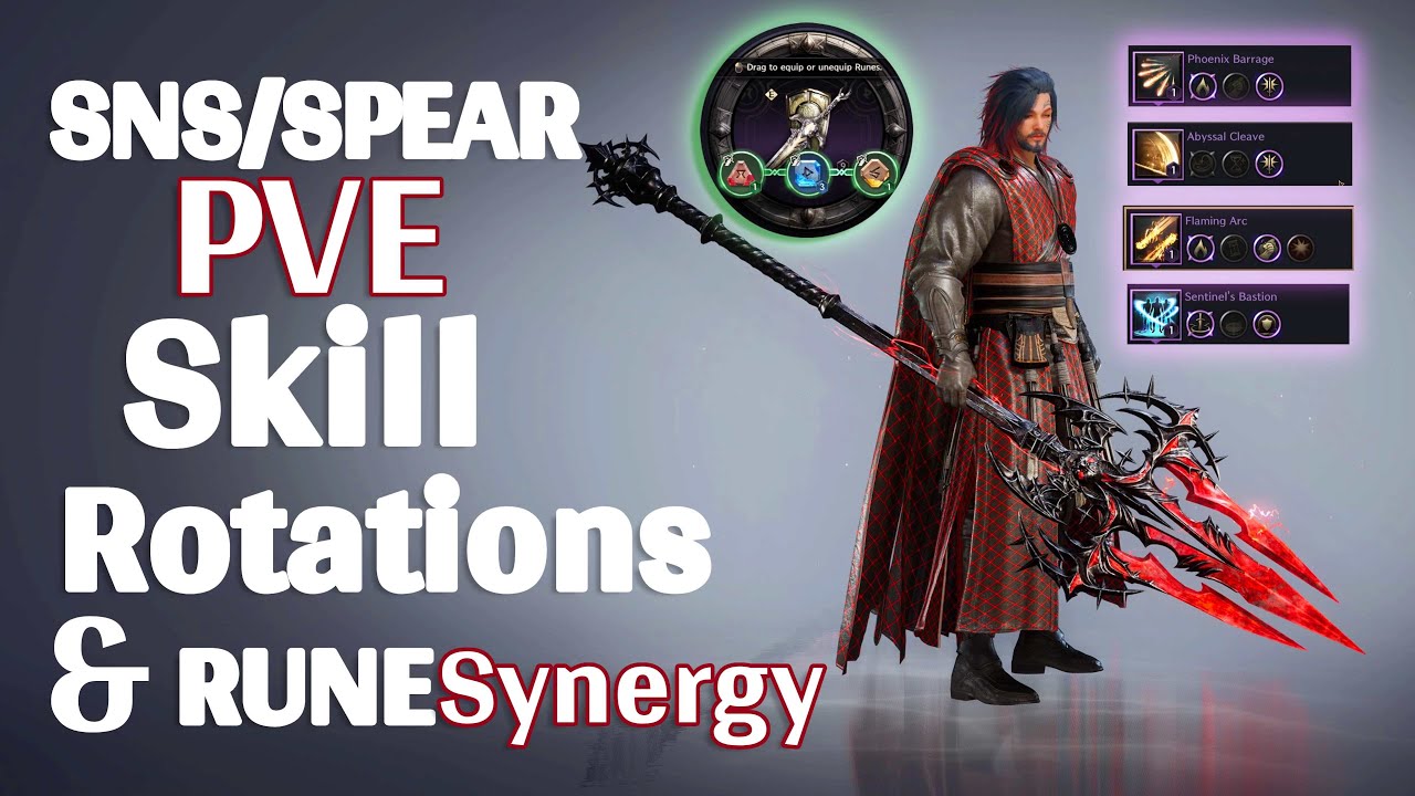 Throne and Liberty SNS/SPEAR BEST PVE Skill Rotations (& Rune synergy)