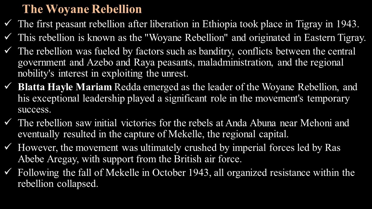 HISTORY GRADE12 CHAPTER 6 PART 4 PEASANTS REBELLION, ARMED STRUGGLE IN ERITREA AND STUDENTS MOVEMENT