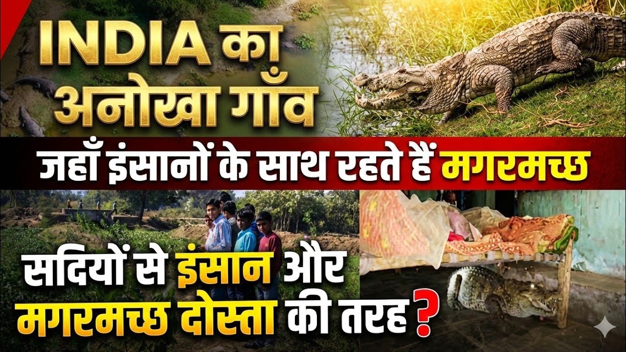 India का अनोखा गाँव जहाँ इंसानों के साथ रहते हैं मगरमच्छ | Crocodiles Village of India | Crocodiles