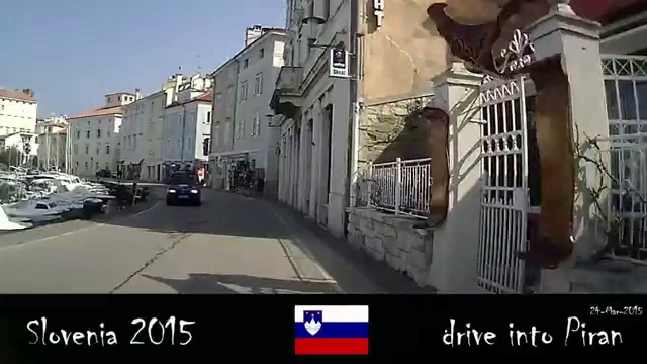 drive into Piran and through Portoroz Slovenia 24-Mar-2015