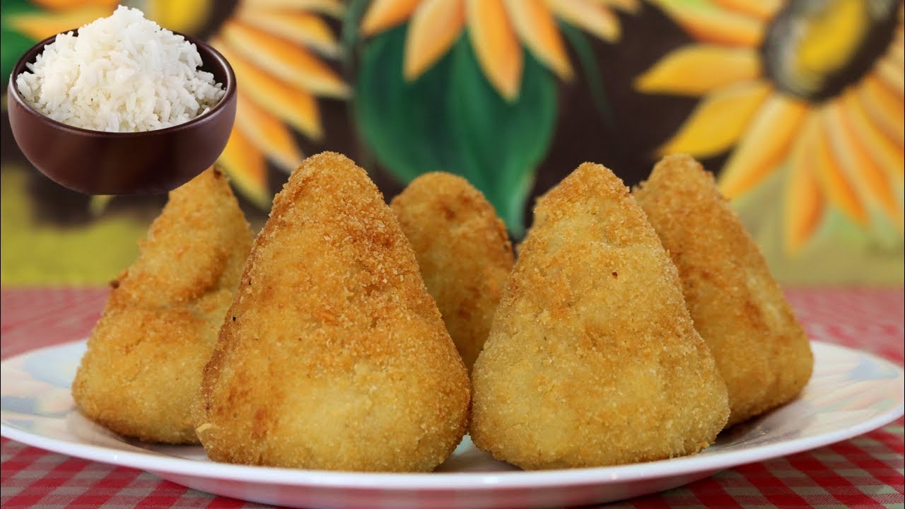 SOBROU ARROZ COZIDO? FA&Ccedil;A UMA COXINHA DE ARROZ DELICIOSA!