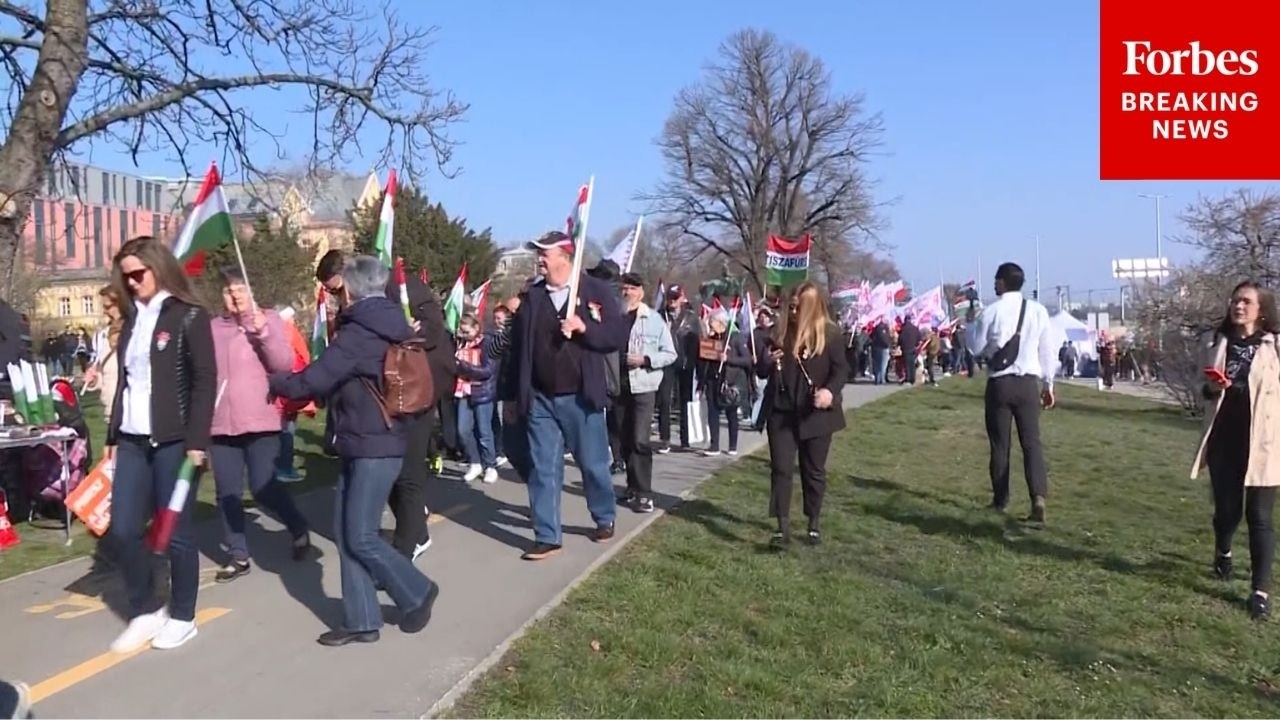 Hungary's Upcoming Election Draws Dozens To Budapest To Participate In Political Rallies